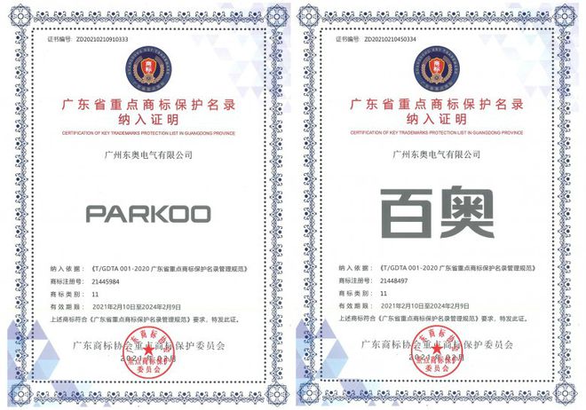 ＂PARKOO百奥＂被纳入首批《广东省重点商标?；っ肌? width=